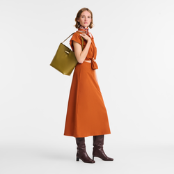 Sac porté épaule M Le Roseau , Cuir - Olive