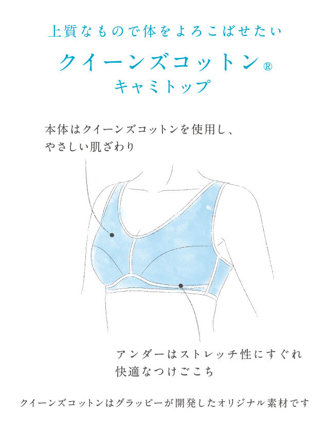 上質なもので体をよろこばせたい クイーンズコットン®キャミトップ
