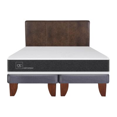 Cama Europea Cic Ortopedic / 2 Plazas / Base Dividida + Respaldo Cama Europea Cic Ortopedic / 2 Plazas / Base Dividida + Respaldo