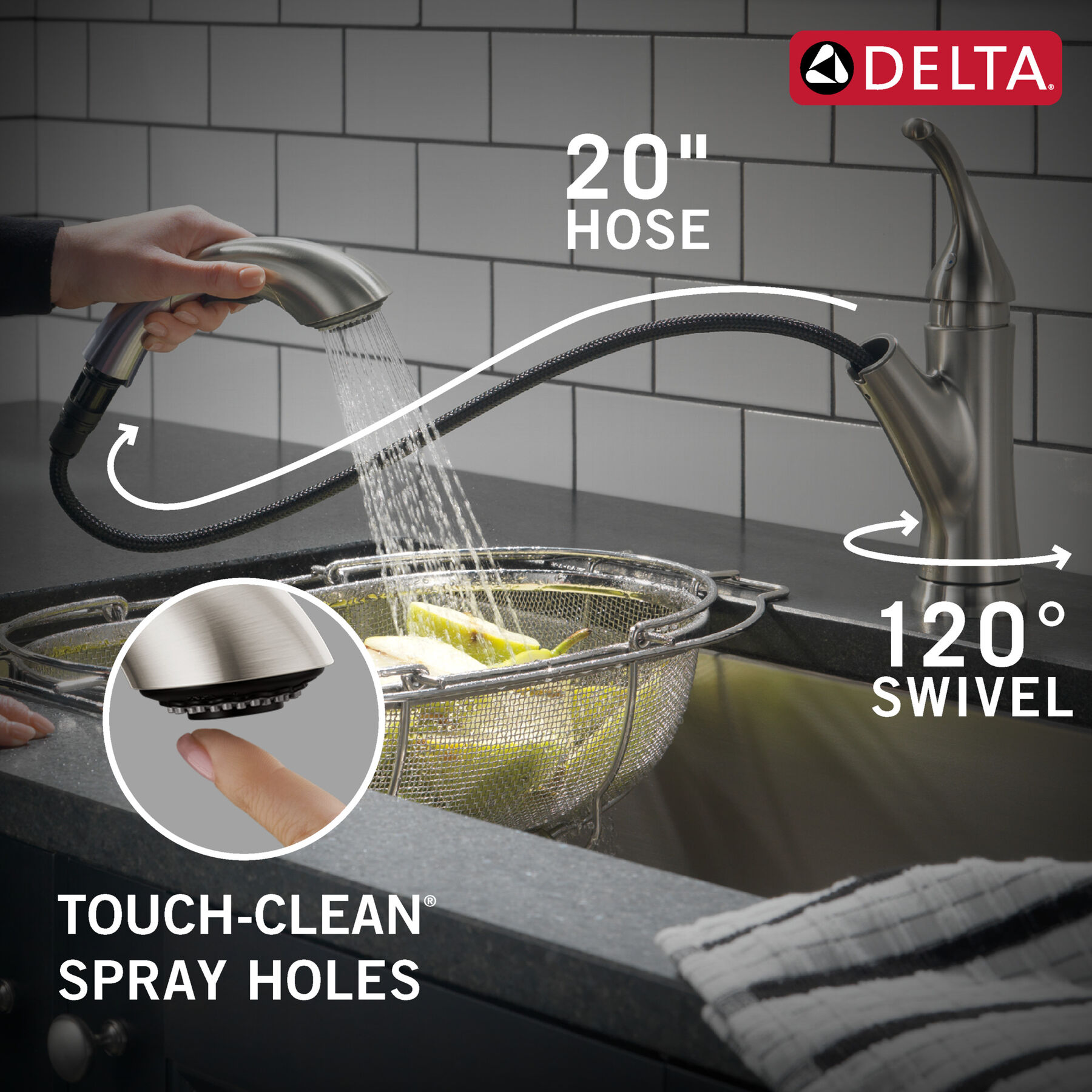 Single Handle Pull-Out Kitchen Faucet, image 5