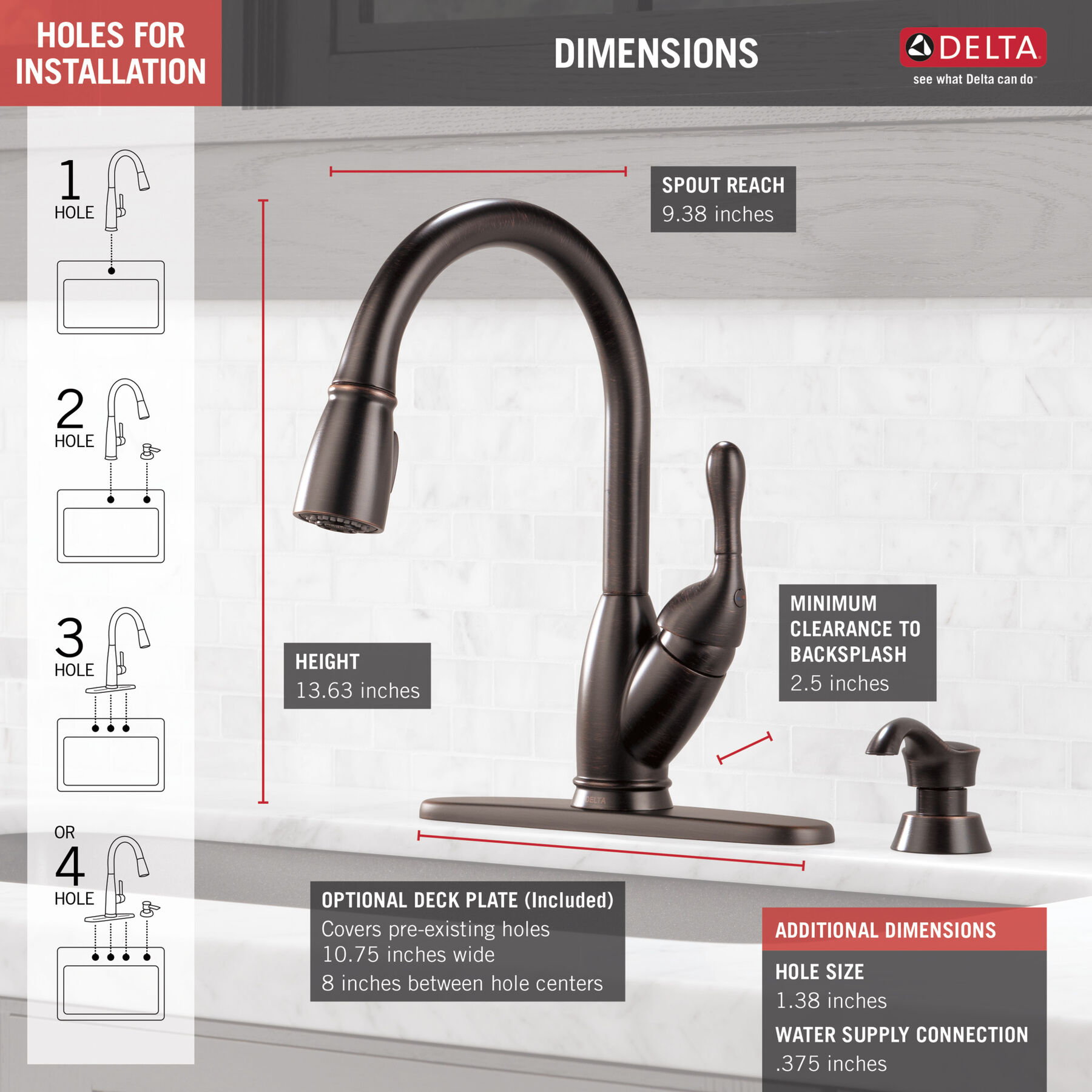 Single Handle Pull-Down Kitchen Faucet (Recertified), image 2