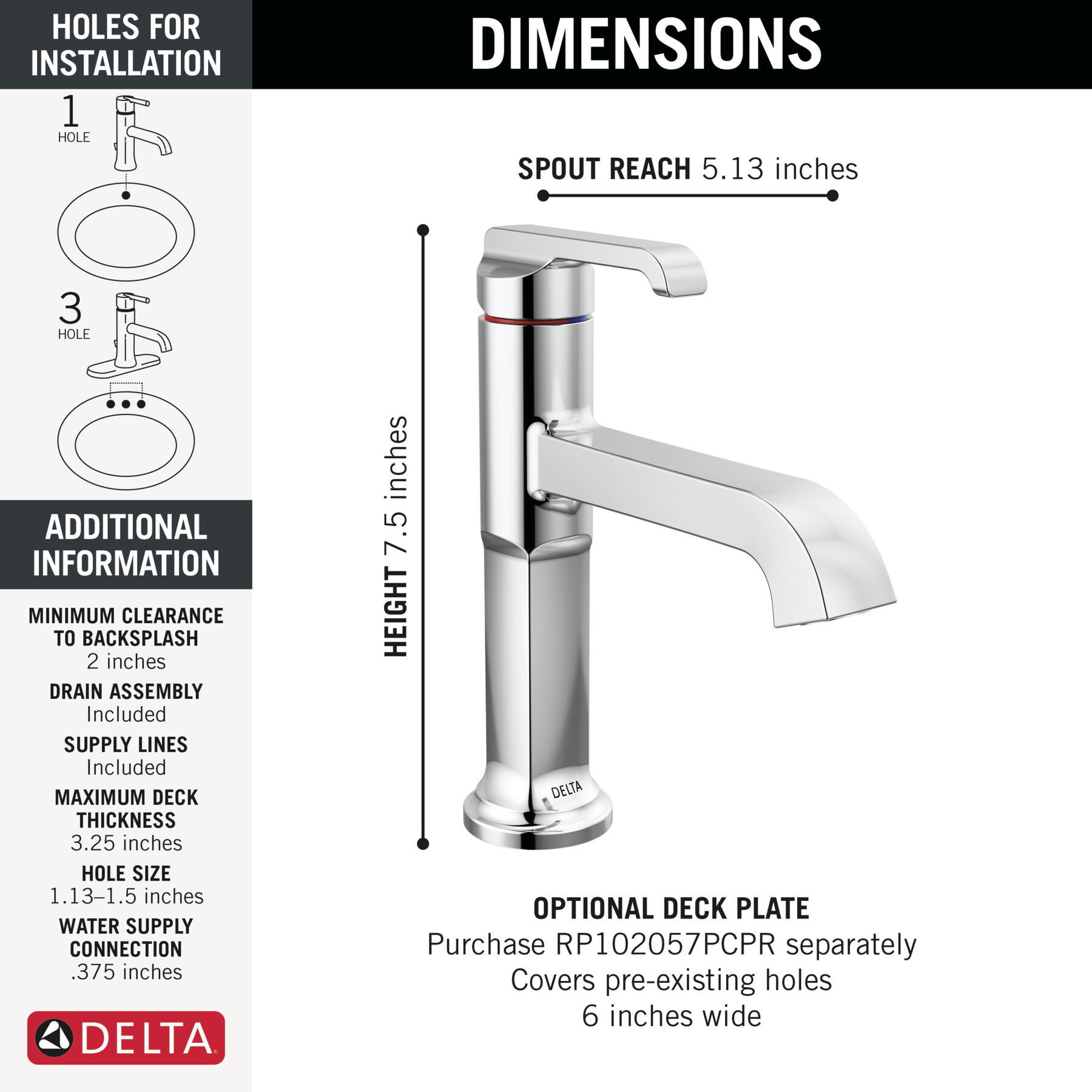 Single Handle Bathroom Faucet, image 1