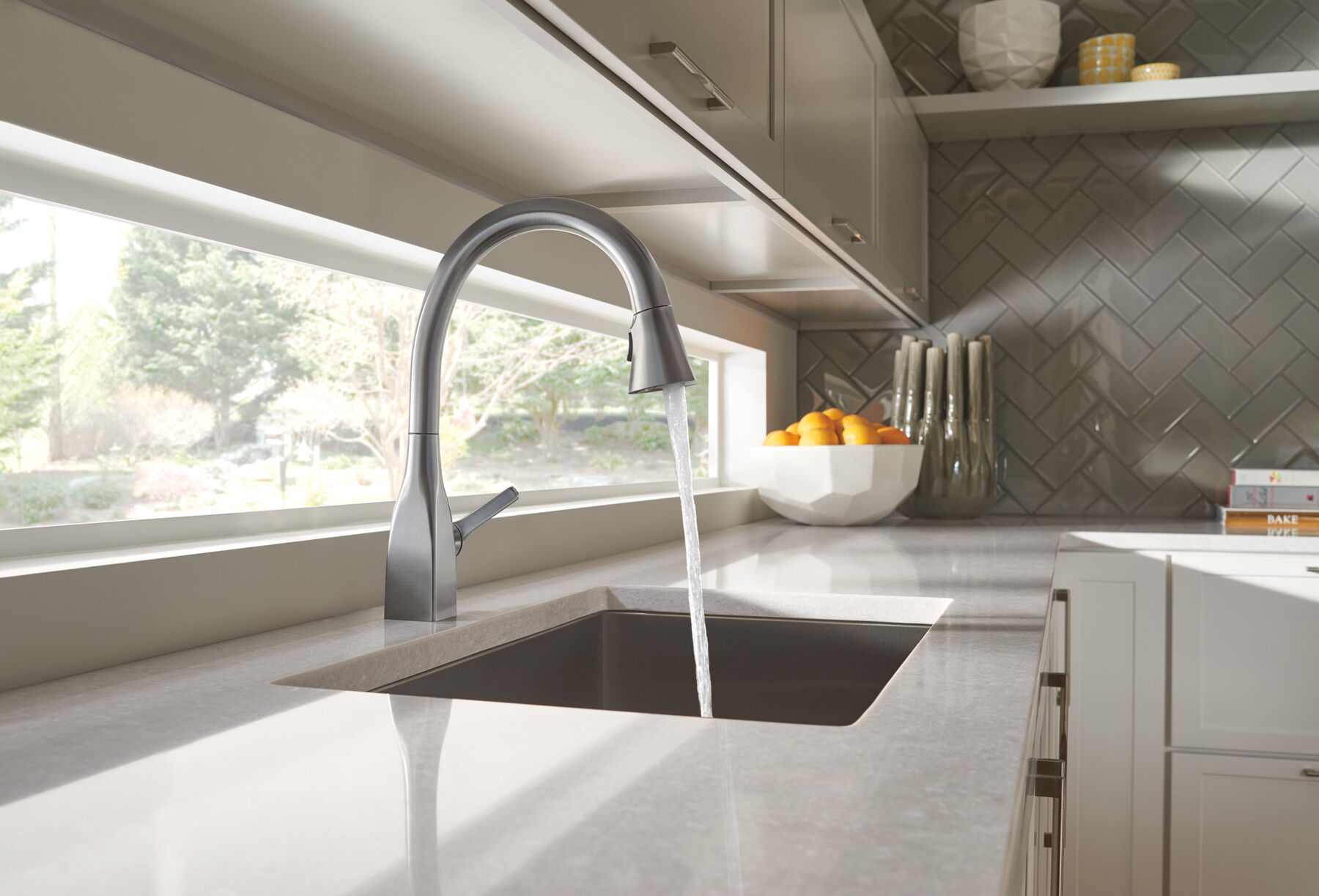 Single Handle Pull-Down Kitchen Faucet with ShieldSpray® Technology (Recertified), image 2