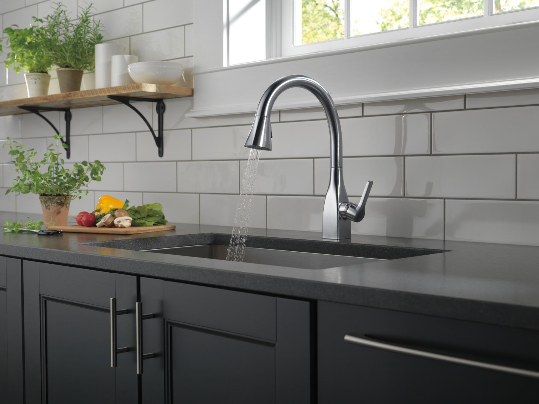 Single Handle Pull-Down Kitchen Faucet with ShieldSpray® Technology (Recertified), image 6