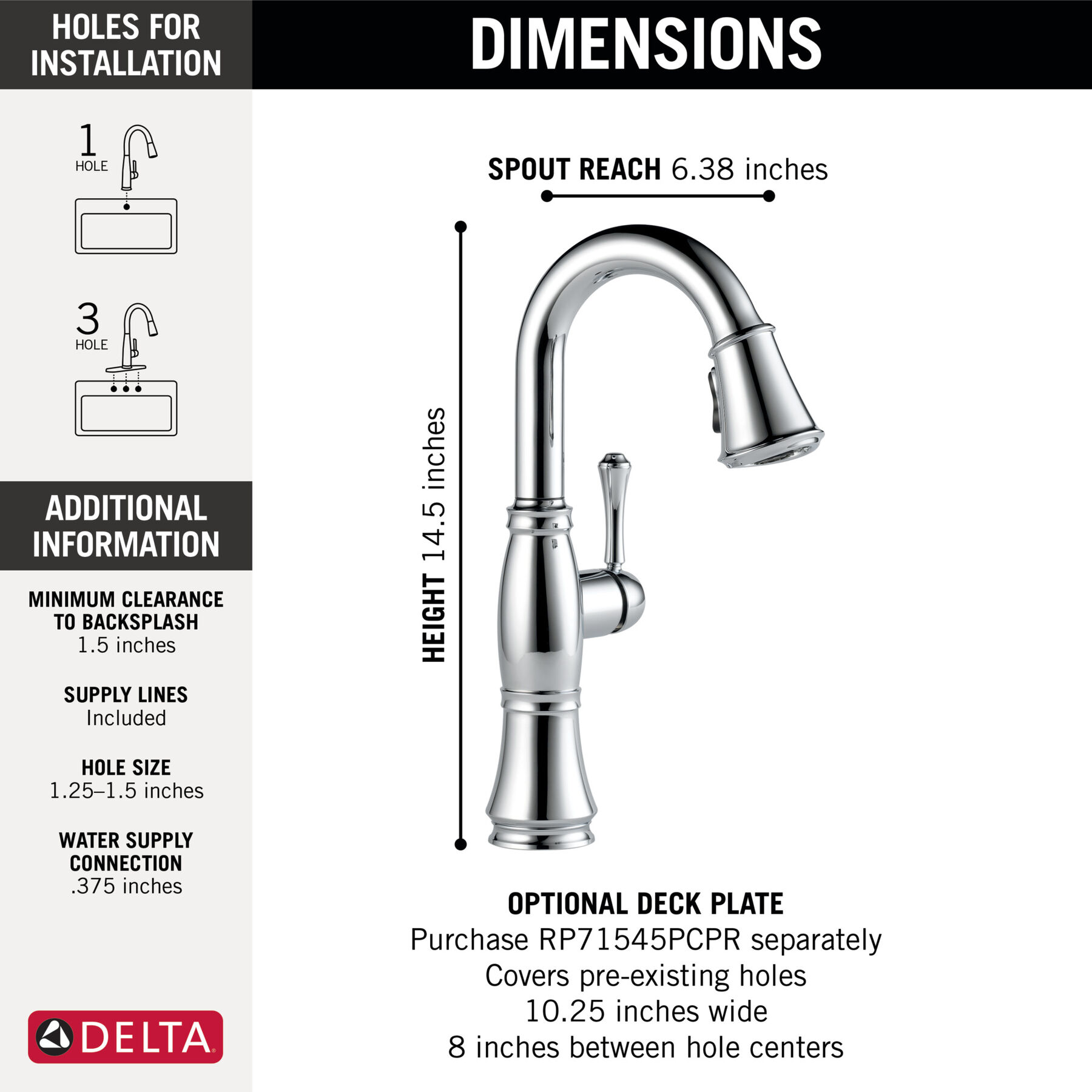 Single Handle Pulldown Bar/Prep Faucet, image 2