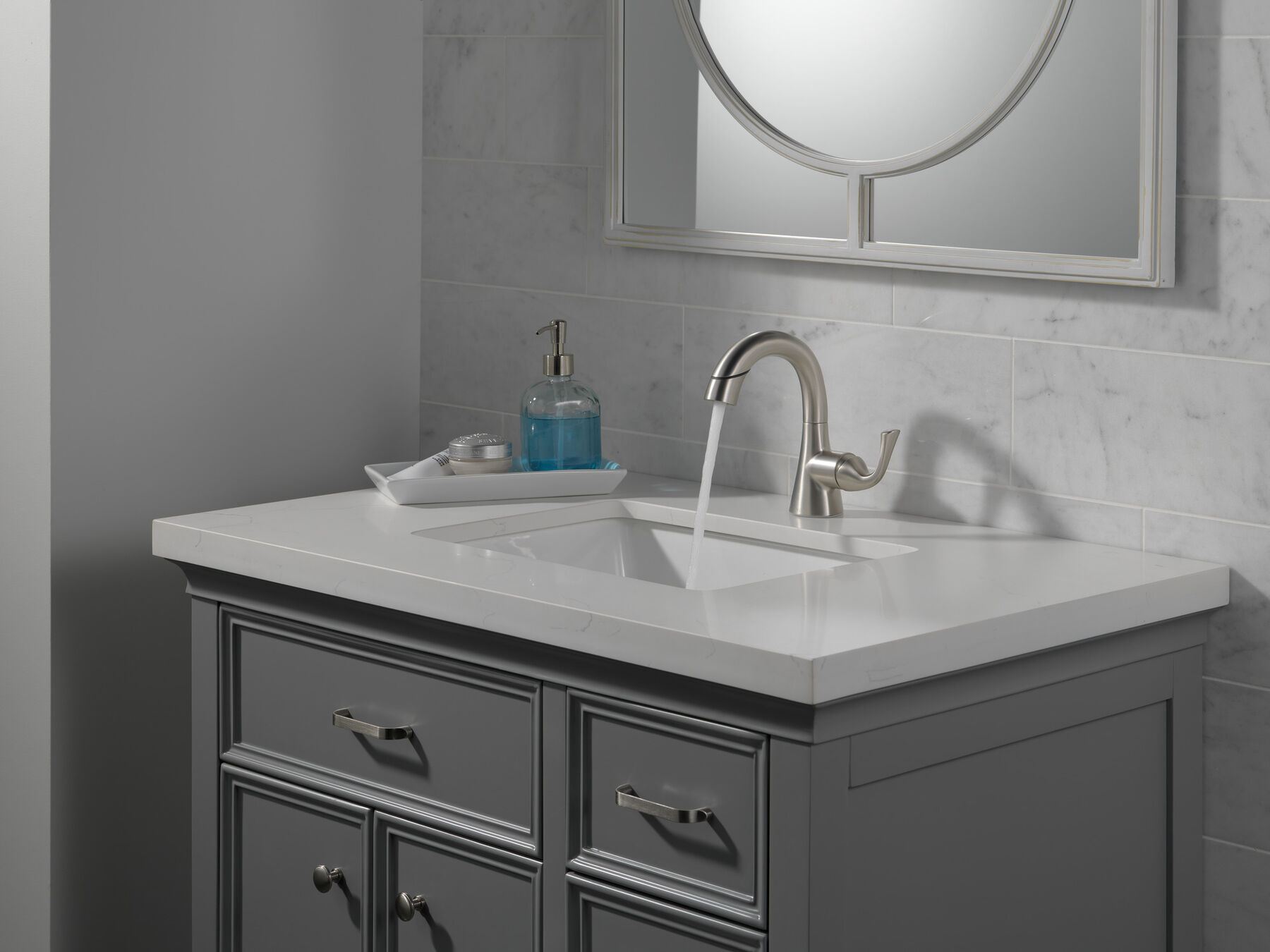 Single Handle Pull-Down Bathroom Faucet, image 7