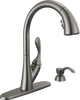 Single Handle Pull-Down Kitchen Faucet with Soap Dispenser and ShieldSpray® Technology