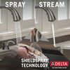 Single Handle Pull-Down Kitchen Faucet with Soap Dispenser and ShieldSpray® Technology