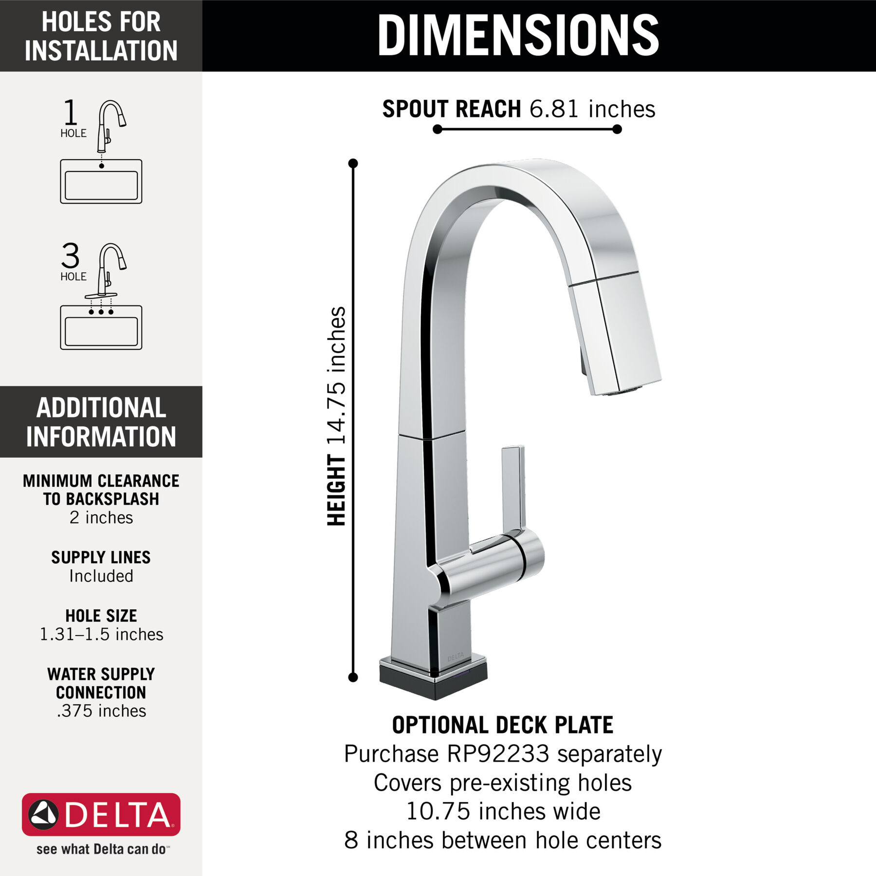 Single Handle Pull Down Bar/Prep Faucet With Touch<sub>2</sub>O Technology, image 1