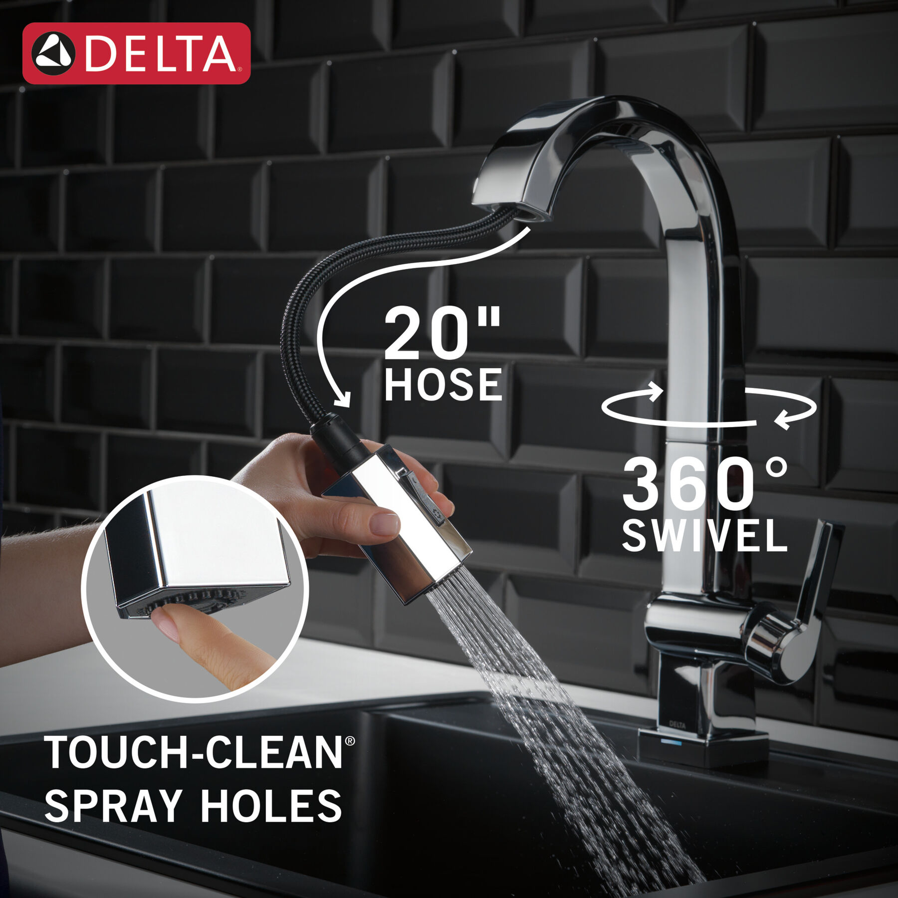 Single Handle Pull Down Bar/Prep Faucet With Touch<sub>2</sub>O Technology, image 5