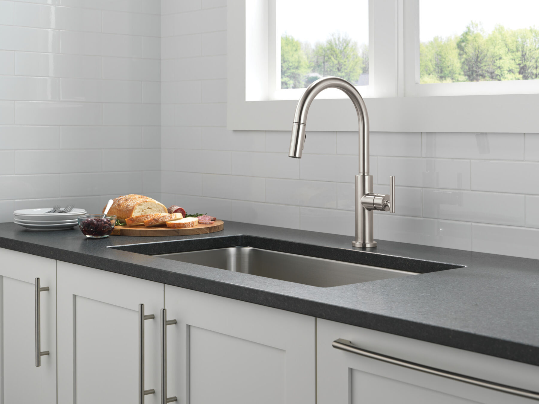 Single Handle Pull-Down Kitchen Faucet, image 6