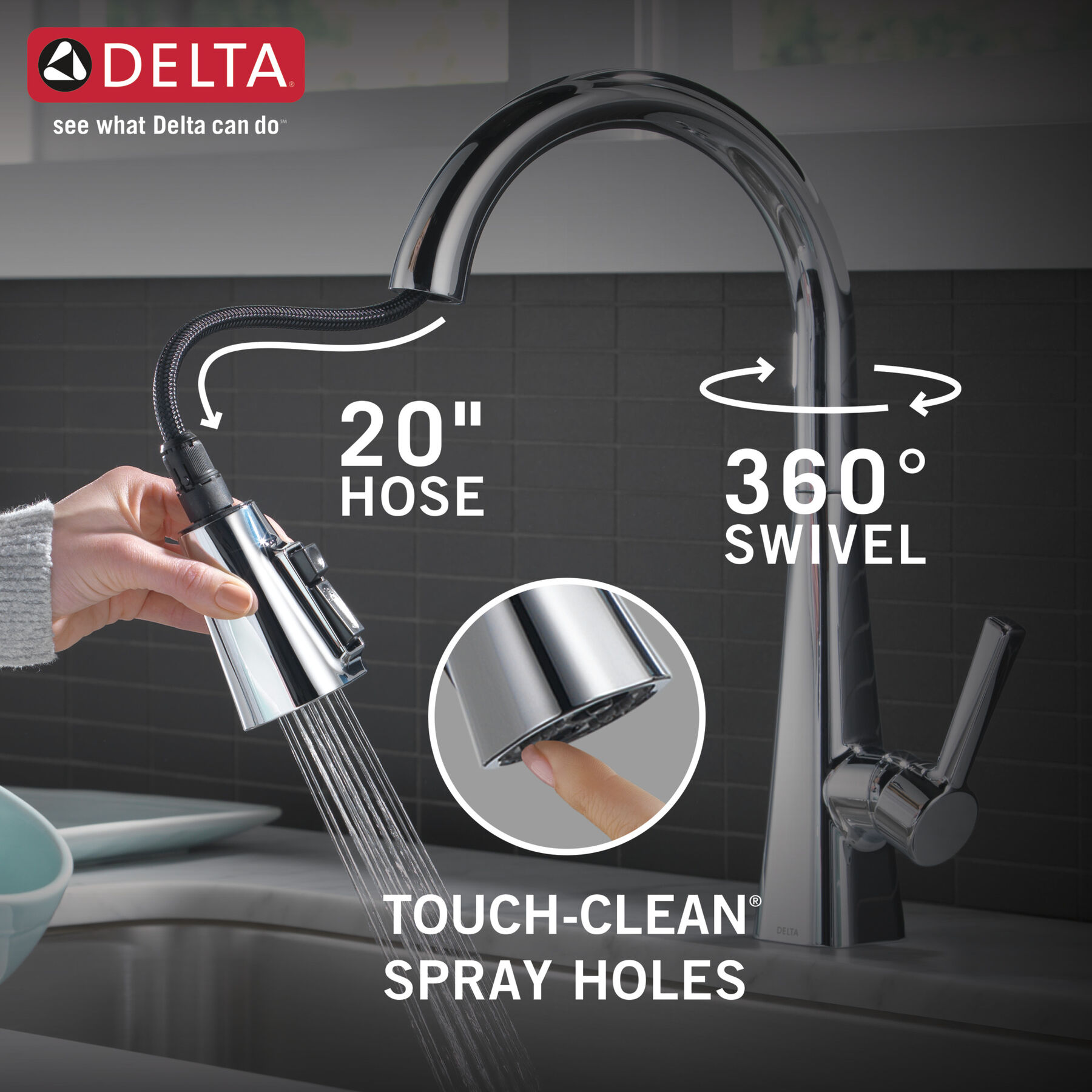 Single-Handle Pull-Down Kitchen Faucet, image 6
