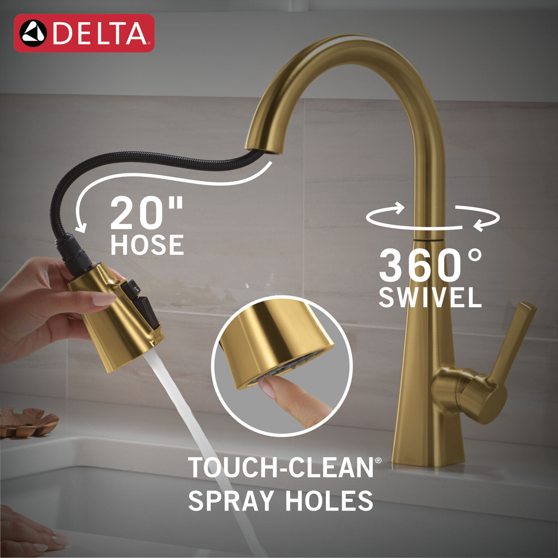 Single-Handle Pull-Down Kitchen Faucet, image 6