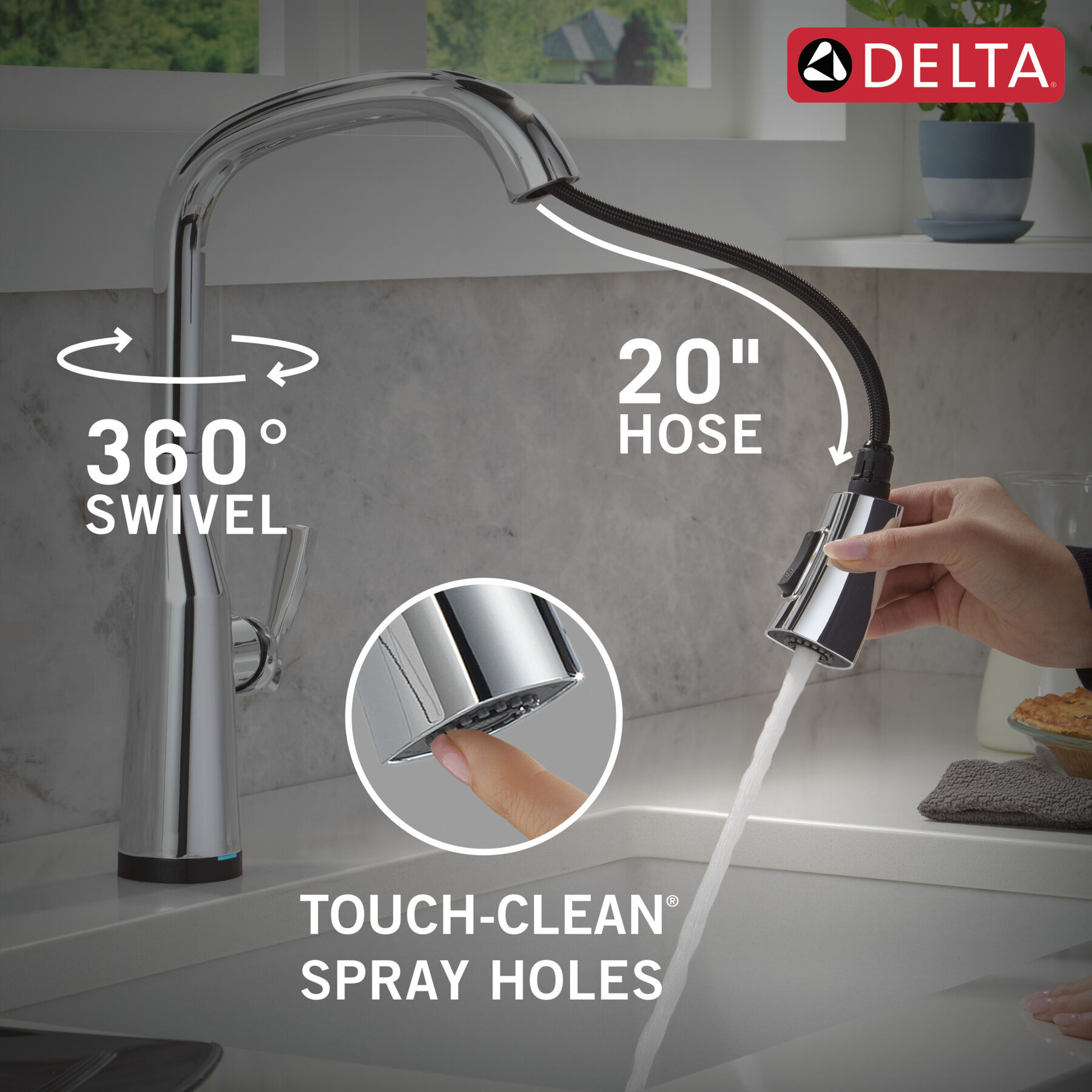 Touch<sub>2</sub>O® Technology Kitchen Faucet with Touchless Technology, image 7