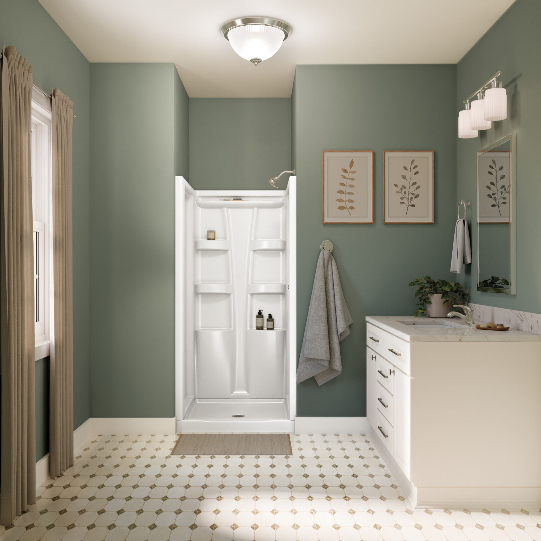 ProCrylic 36 in. x 36 in.Shower Base Center Drain, image 1