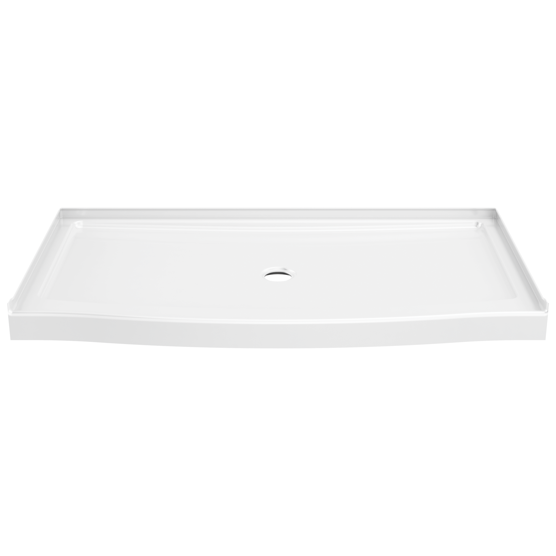60 x 32" Curved Alcove Shower Base with Center Drain
