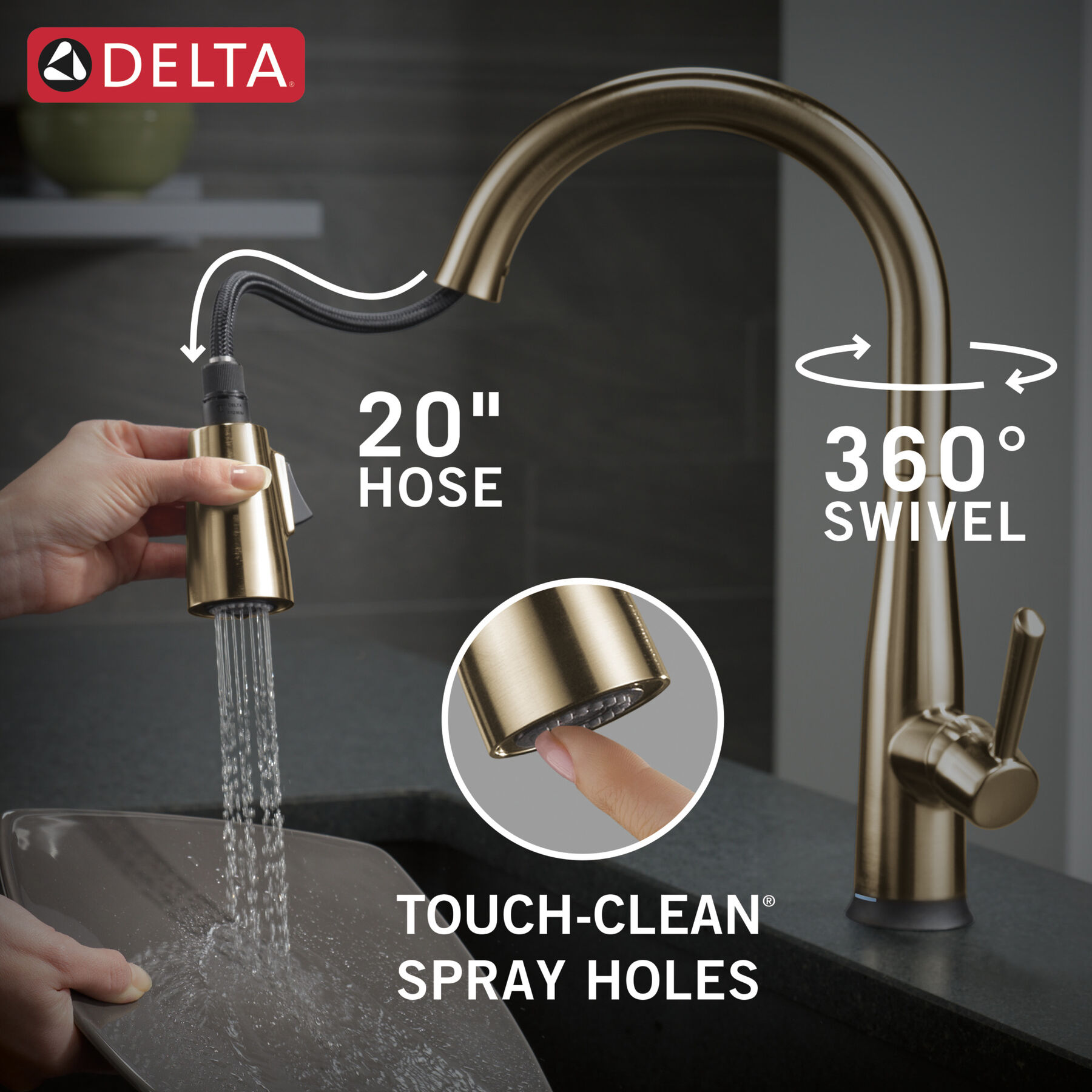 Touch2O Pull-Down Kitchen 1L with Soap Disp Bundle, image 8