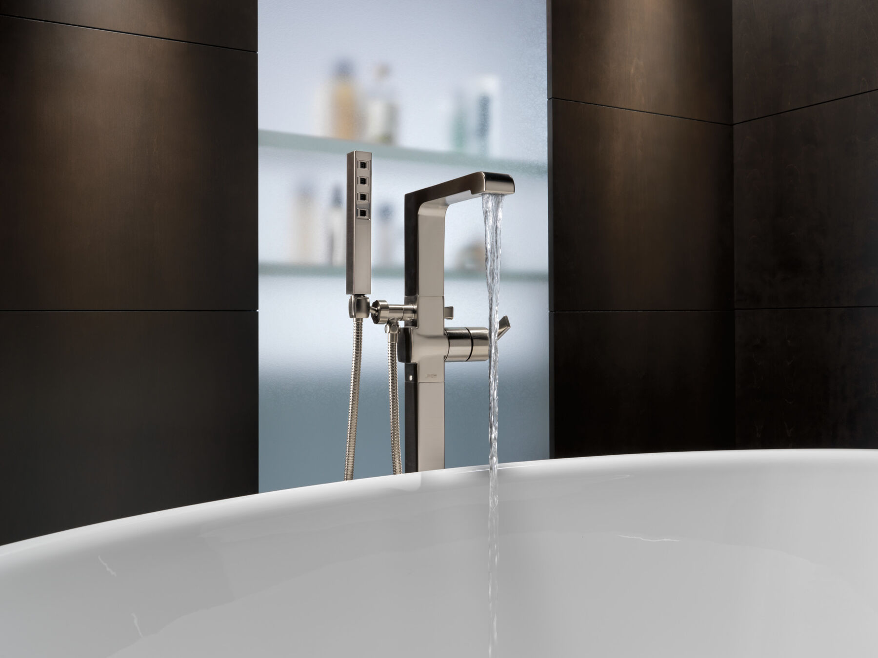 Floor Mount Tub Filler with Handshower (Recertified), image 2