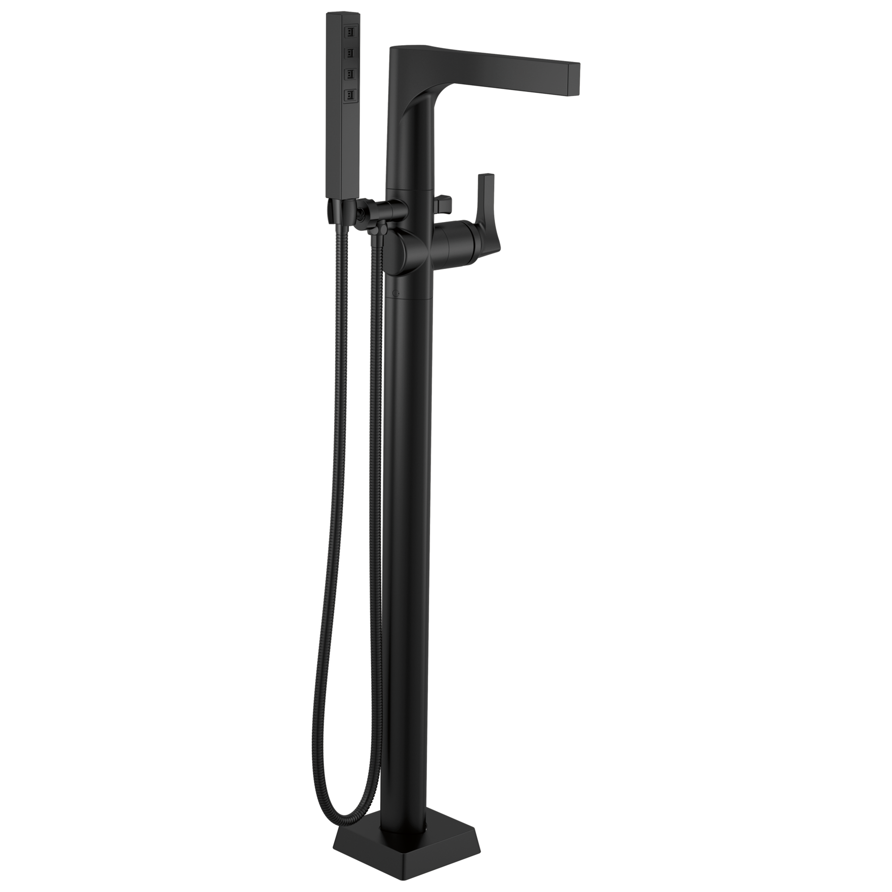 Single Handle Floor Mount Tub Filler Trim with Hand Shower (Recertified)