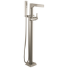 Single Handle Floor Mount Tub Filler Trim with Hand Shower (Recertified)