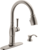 Single Handle Pull-Down Kitchen Faucet with Soap Dispenser and ShieldSpray® Technology