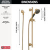 Premium 3-Setting Slide Bar Hand Shower with Wall Elbow