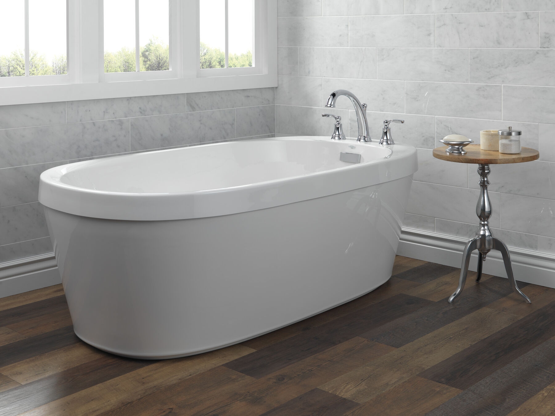 Freestanding Tub with Integrated Waste and Overflow, image 8