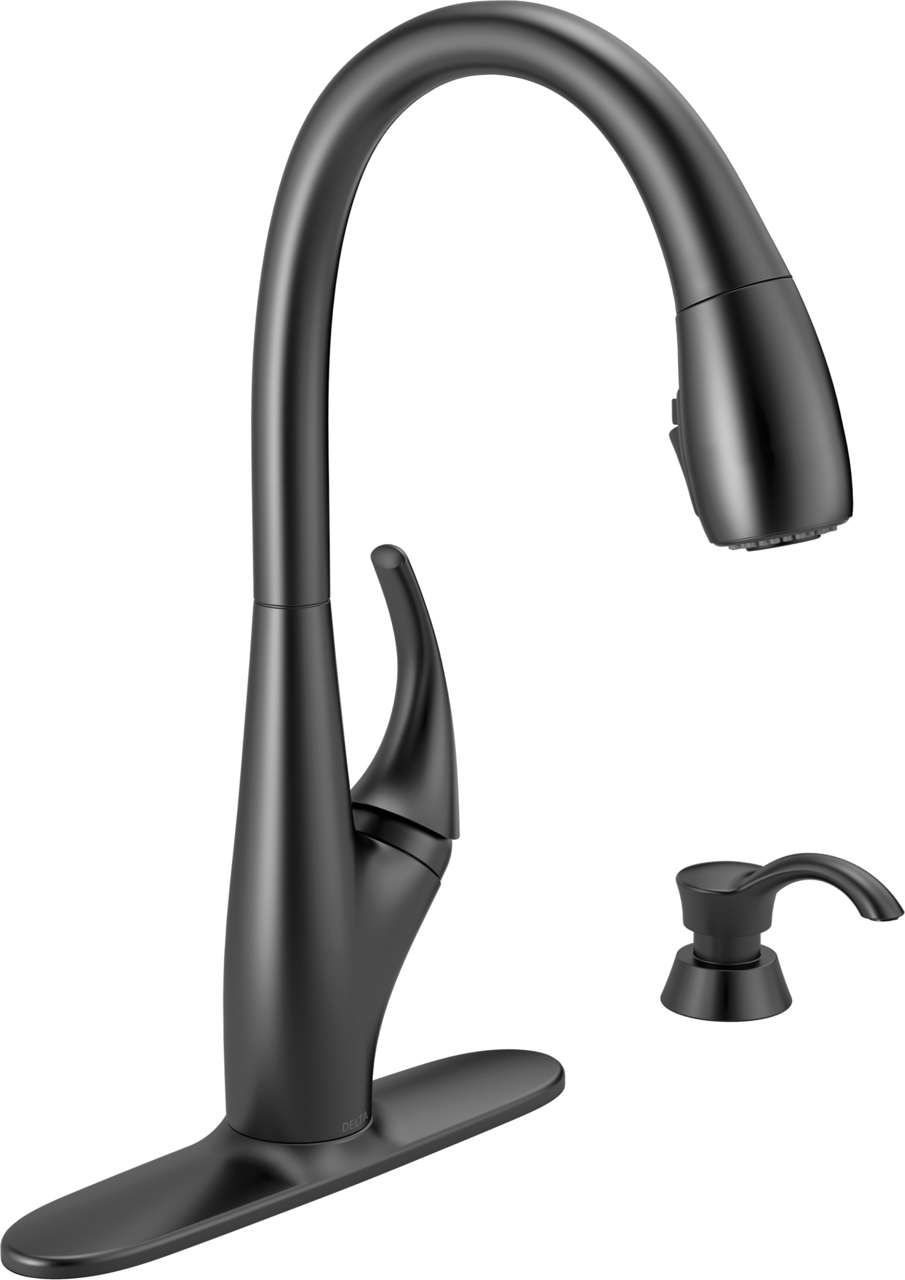 Single Handle Pull-Down Kitchen Faucet with Soap Dispenser and ShieldSpray® Technology (Recertified), image 1