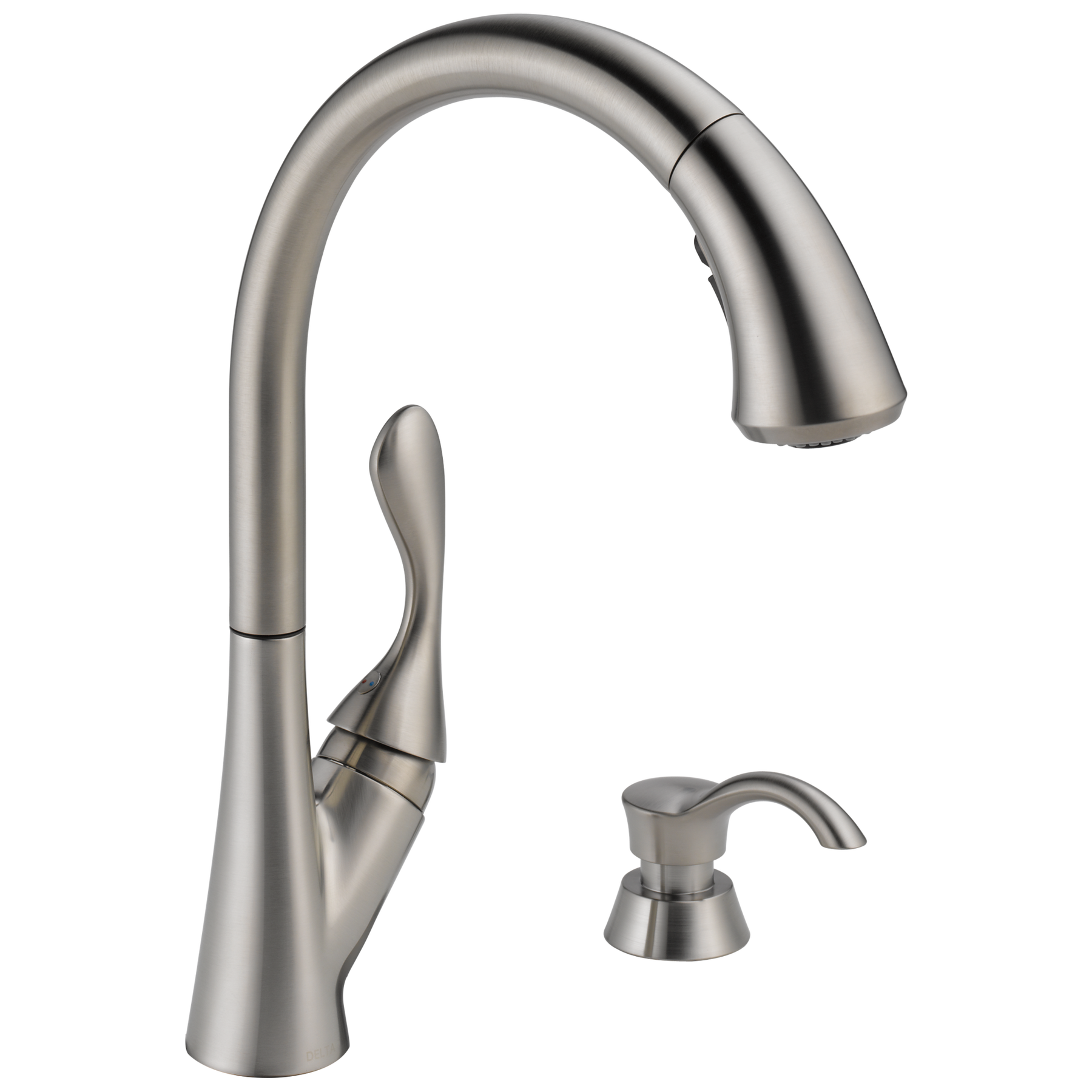 Single Handle Pull-Down Kitchen Faucet with Soap Dispenser