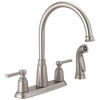 Two Handle Kitchen Faucet with Spray (Recertified)