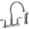 Two Handle Kitchen Faucet with spray (Recertified)