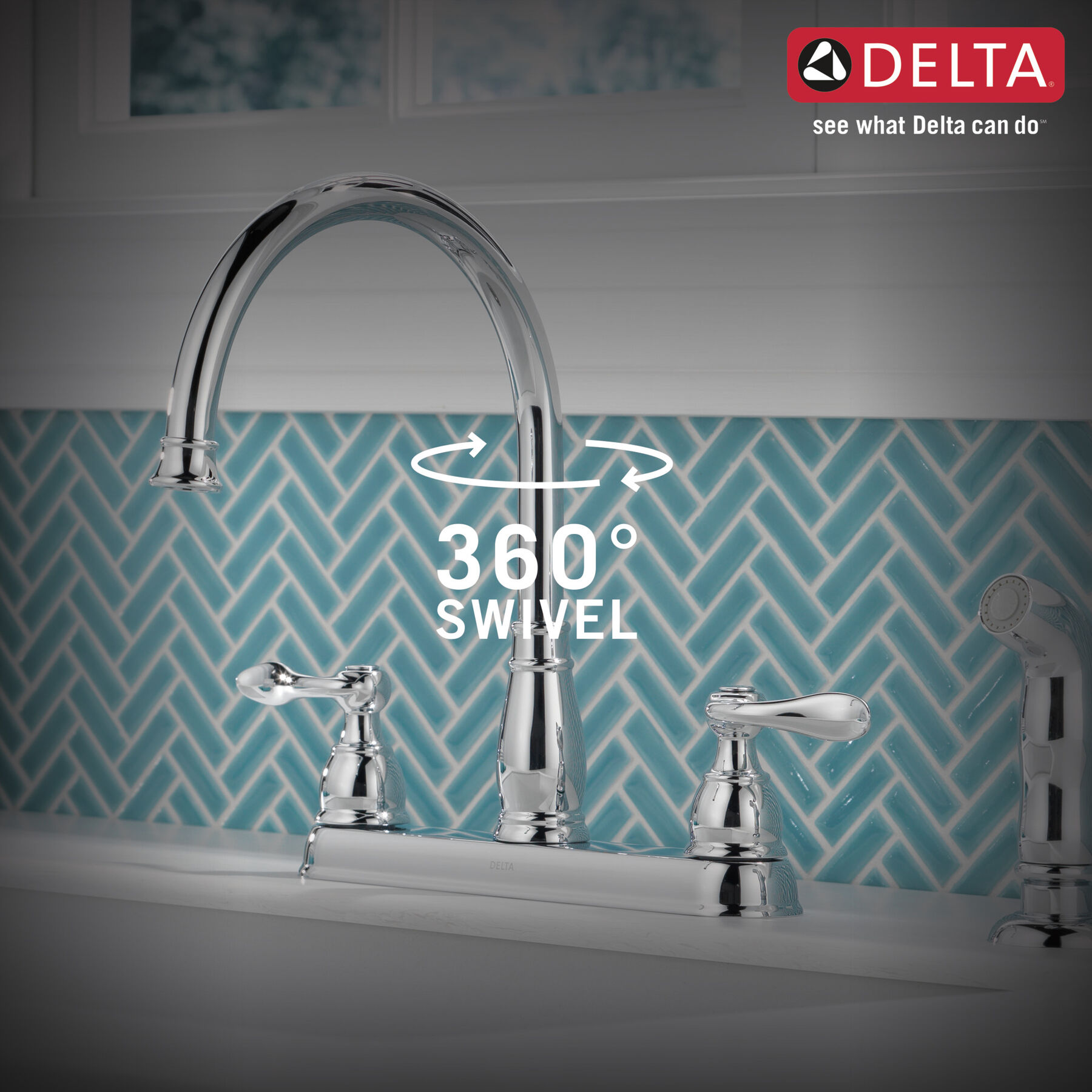 Two Handle Kitchen Faucet (Recertified), image 1