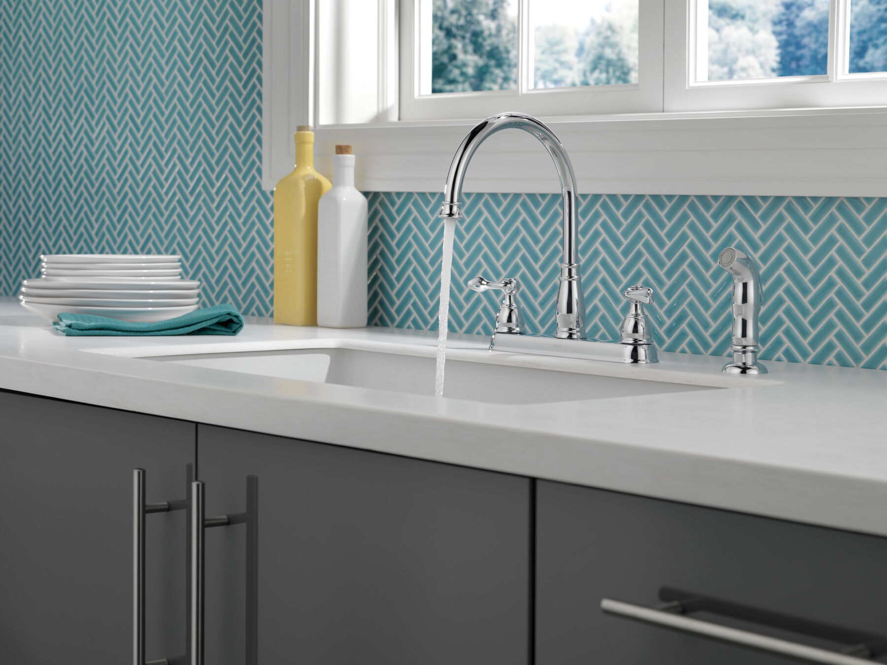 Two Handle Kitchen Faucet (Recertified), image 3