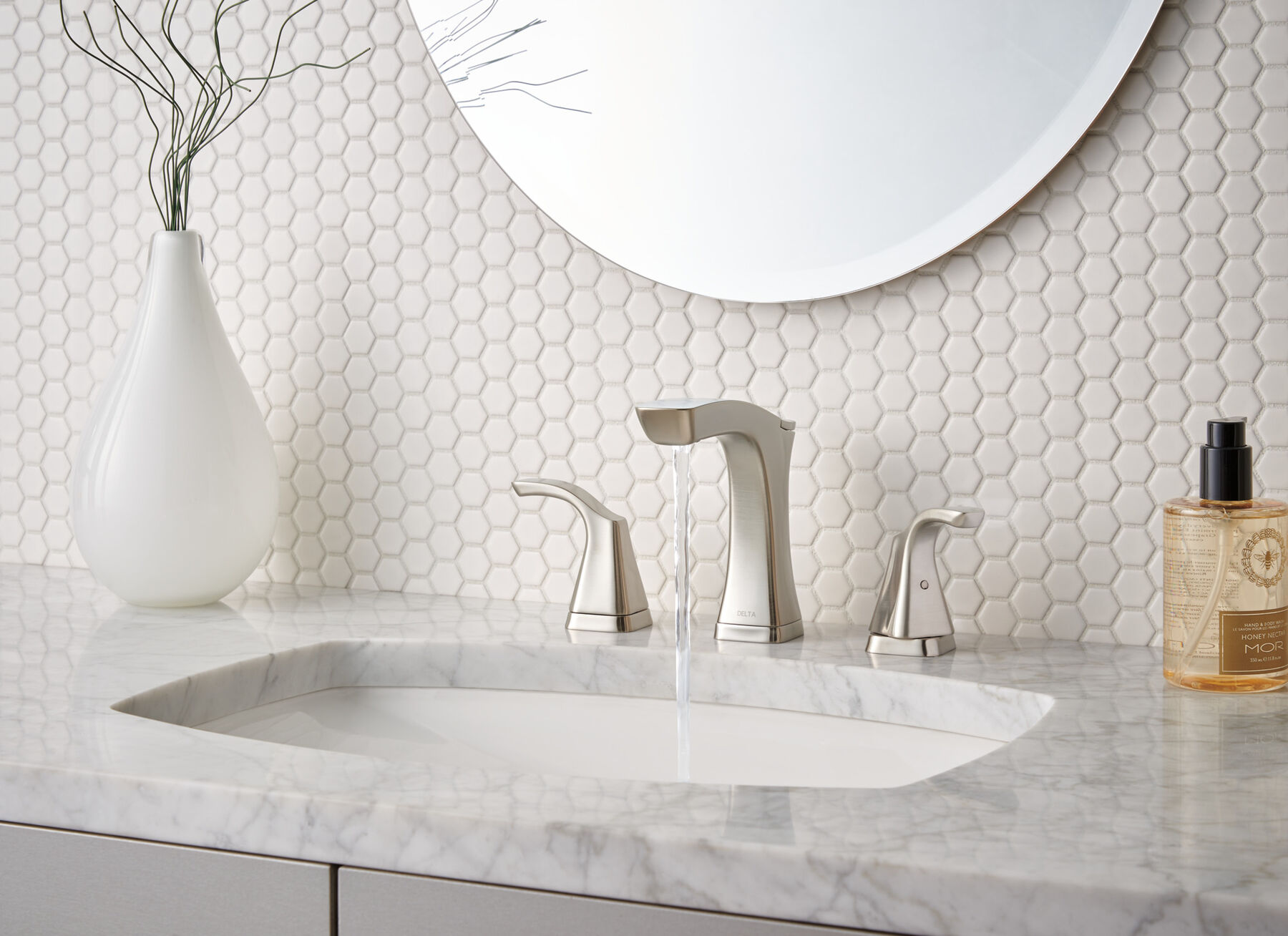 Two Handle Widespread Bathroom Faucet - Metal Pop-Up (Recertified), image 3