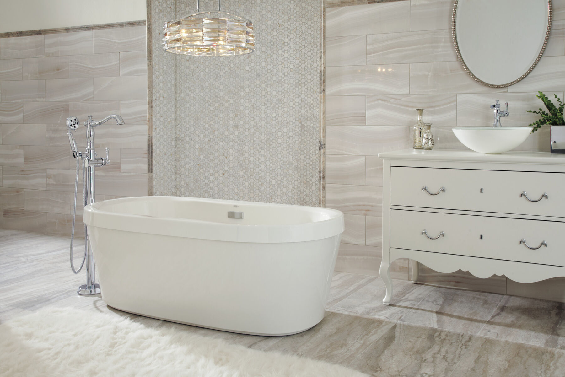 68" x 36" Freestanding Tub with Integrated Waste and  Overflow, image 8