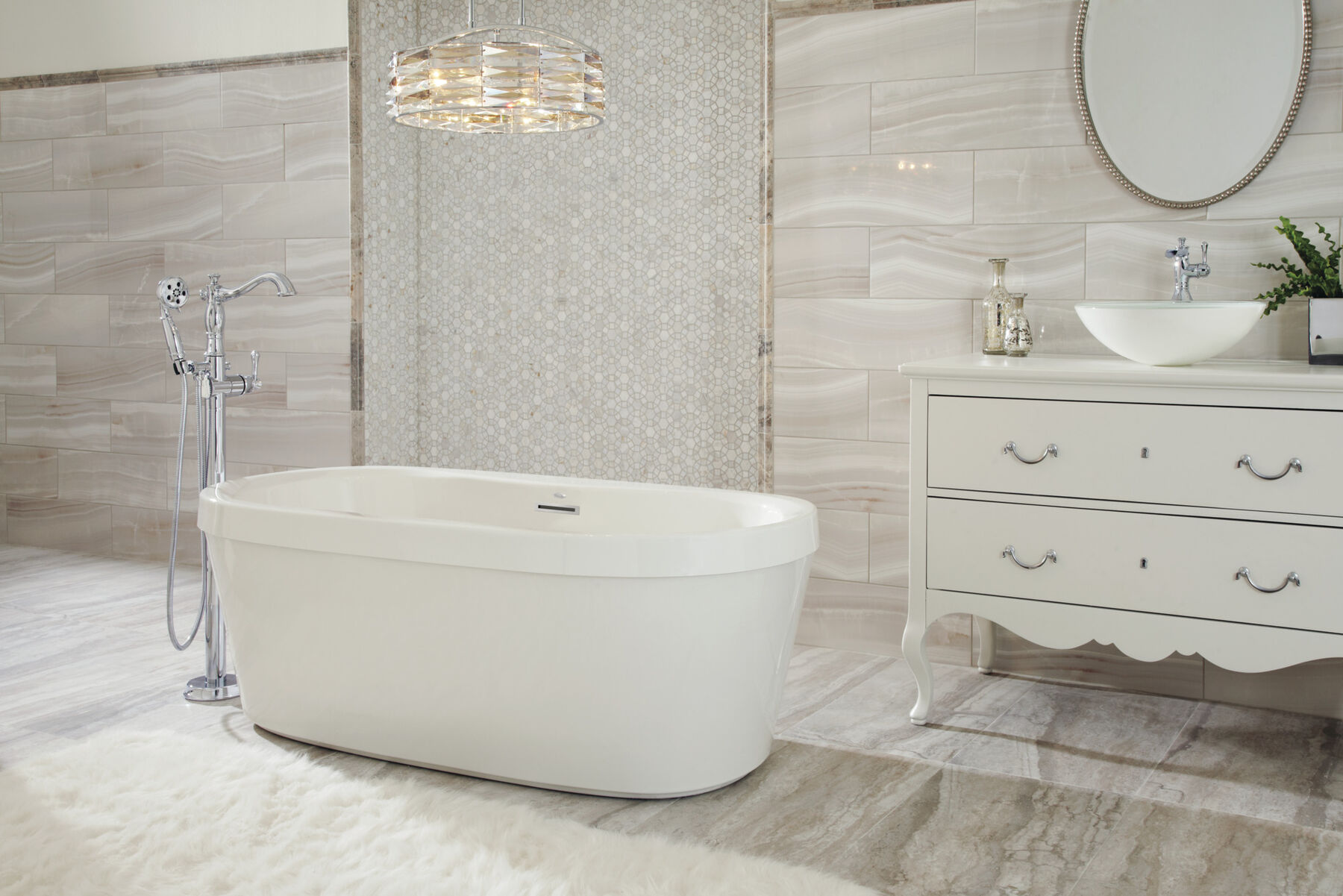 60" x 32" Freestanding Tub with Integrated Waste and Overflow, image 8