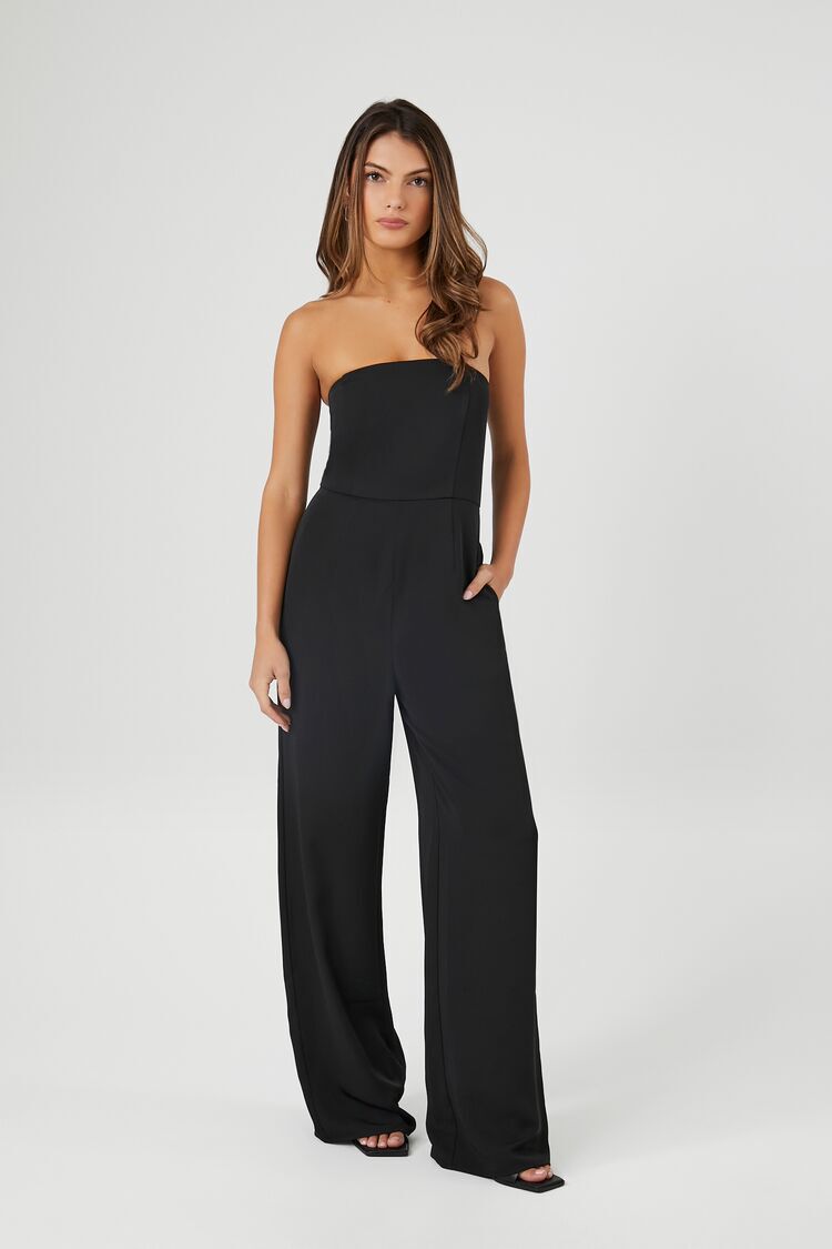 La Jolla Brier Strapless Wide Leg Jumpsuit Curve – Sugarlips