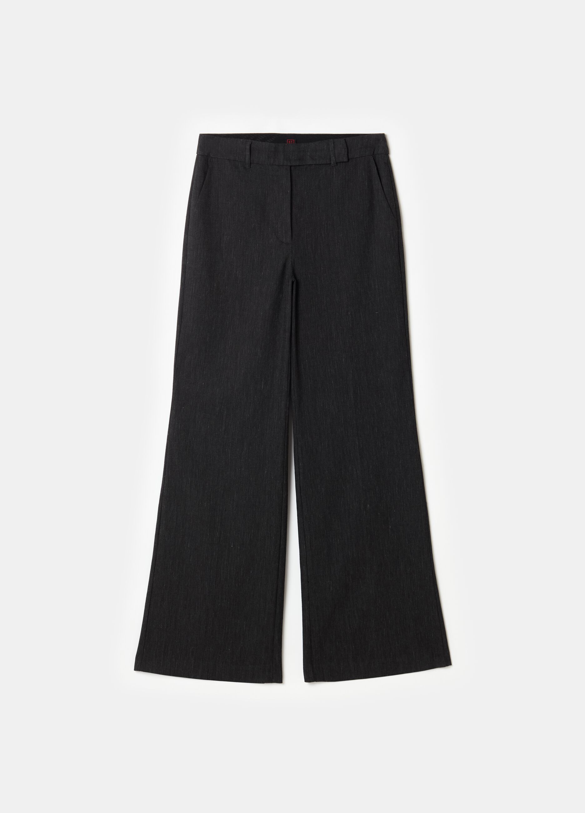 Palazzo-Hose mit weitem Bein Schwarz Palazzo-Hose mit weitem Bein Schwarz