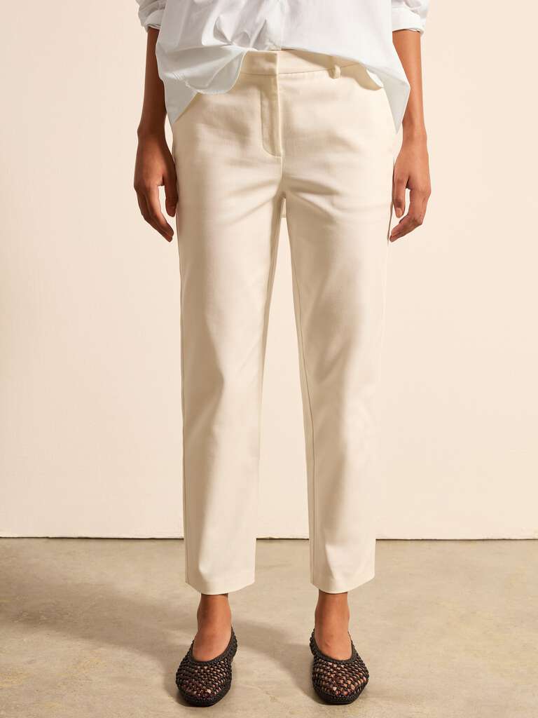 Chino-Hose aus Twillstretch Creme