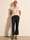 Pantalone flare fit cropped Nero