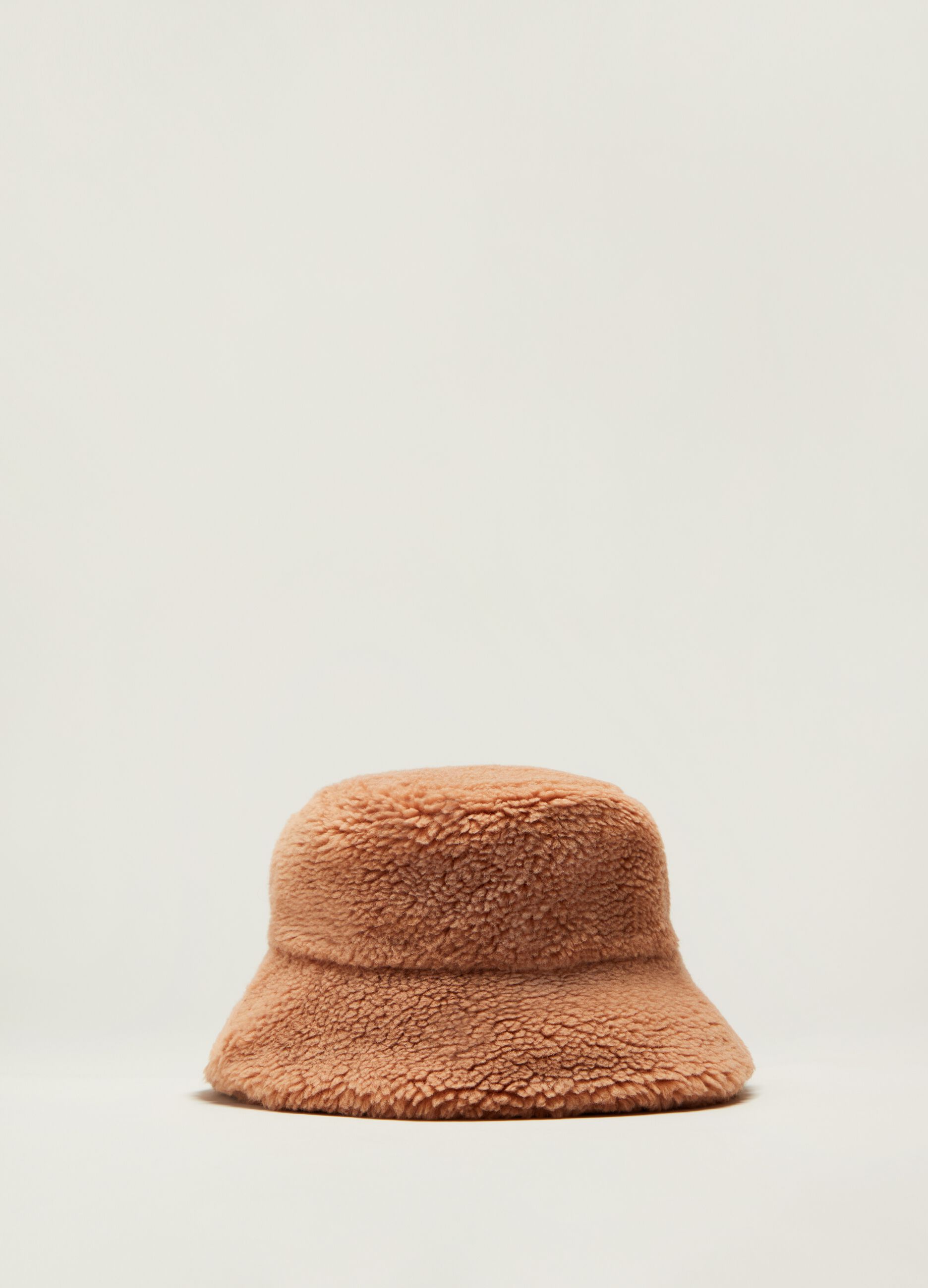 Cappello bucket in teddy Cammello