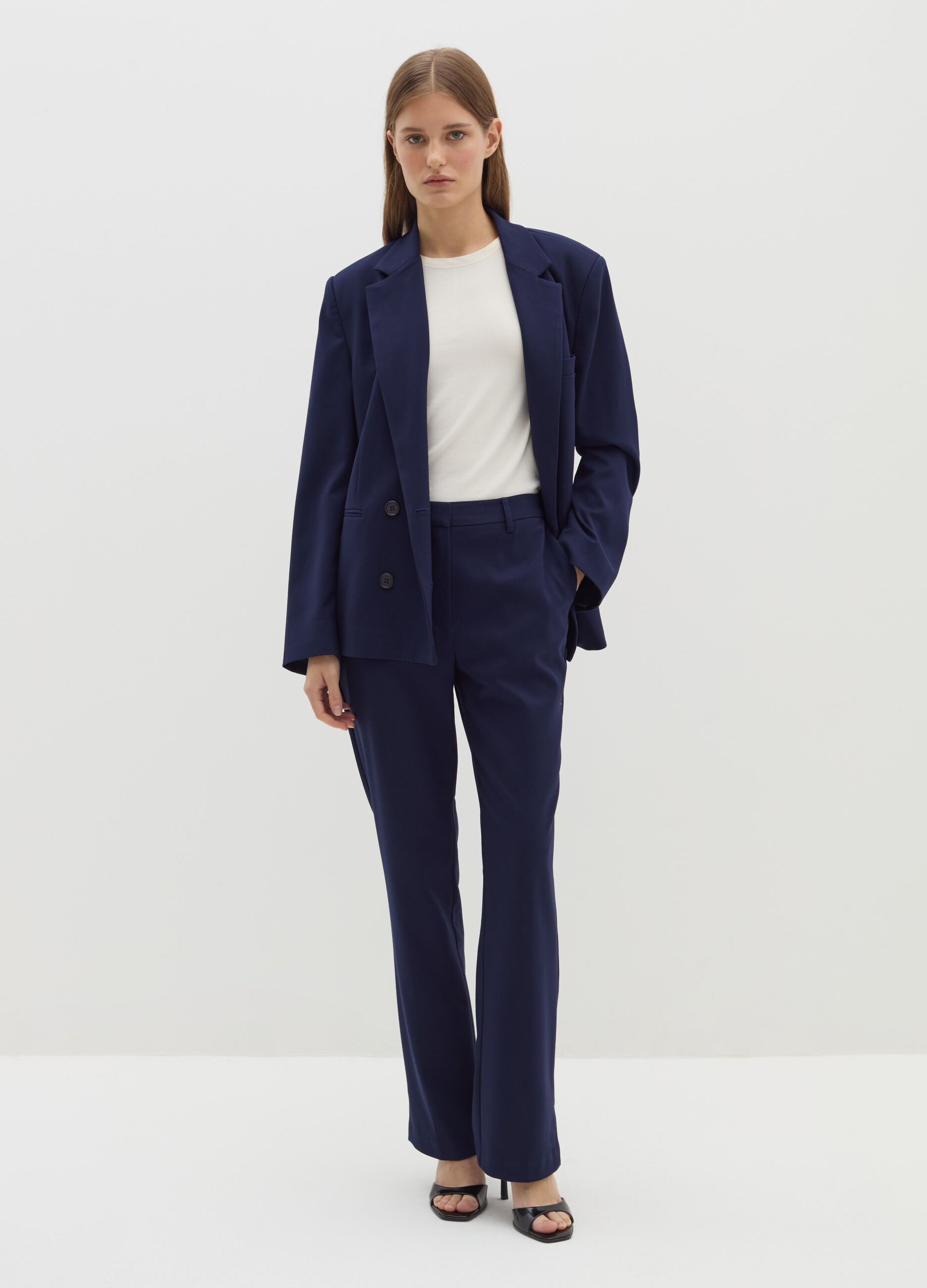 Stefanel Pantalone flare fit in flanella