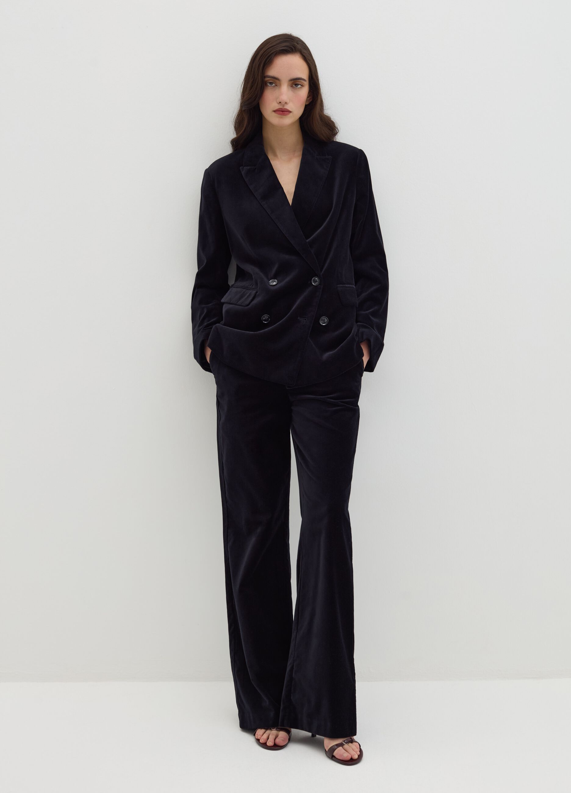 Stefanel Pantalone flare fit in velluto