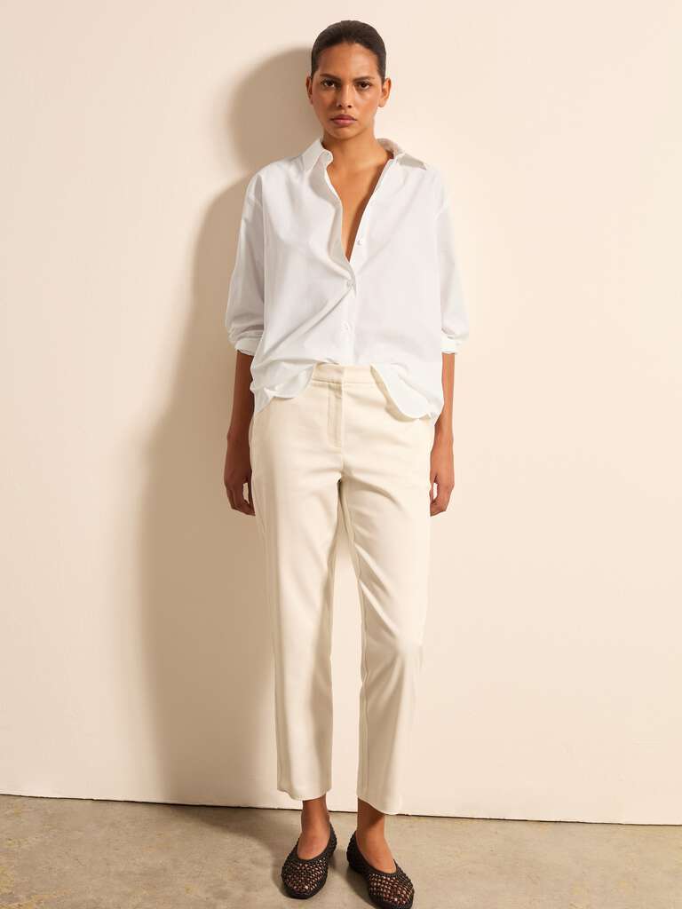 Chino-Hose aus Twillstretch Creme