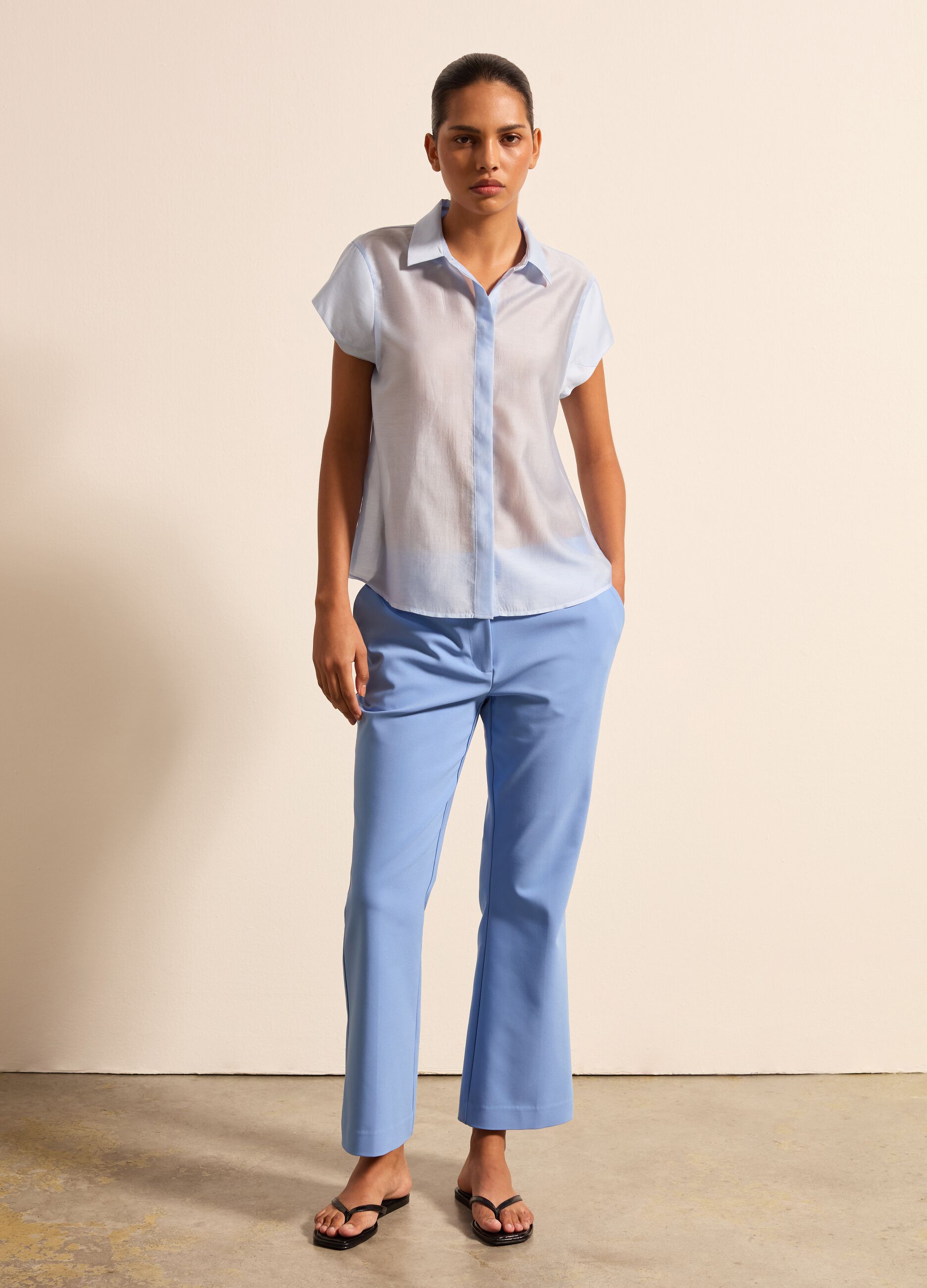 Camicia con maniche corte Blu chiaro