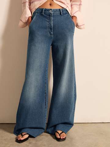 Jeans palazzo a gamba larga Lavaggio medio_1