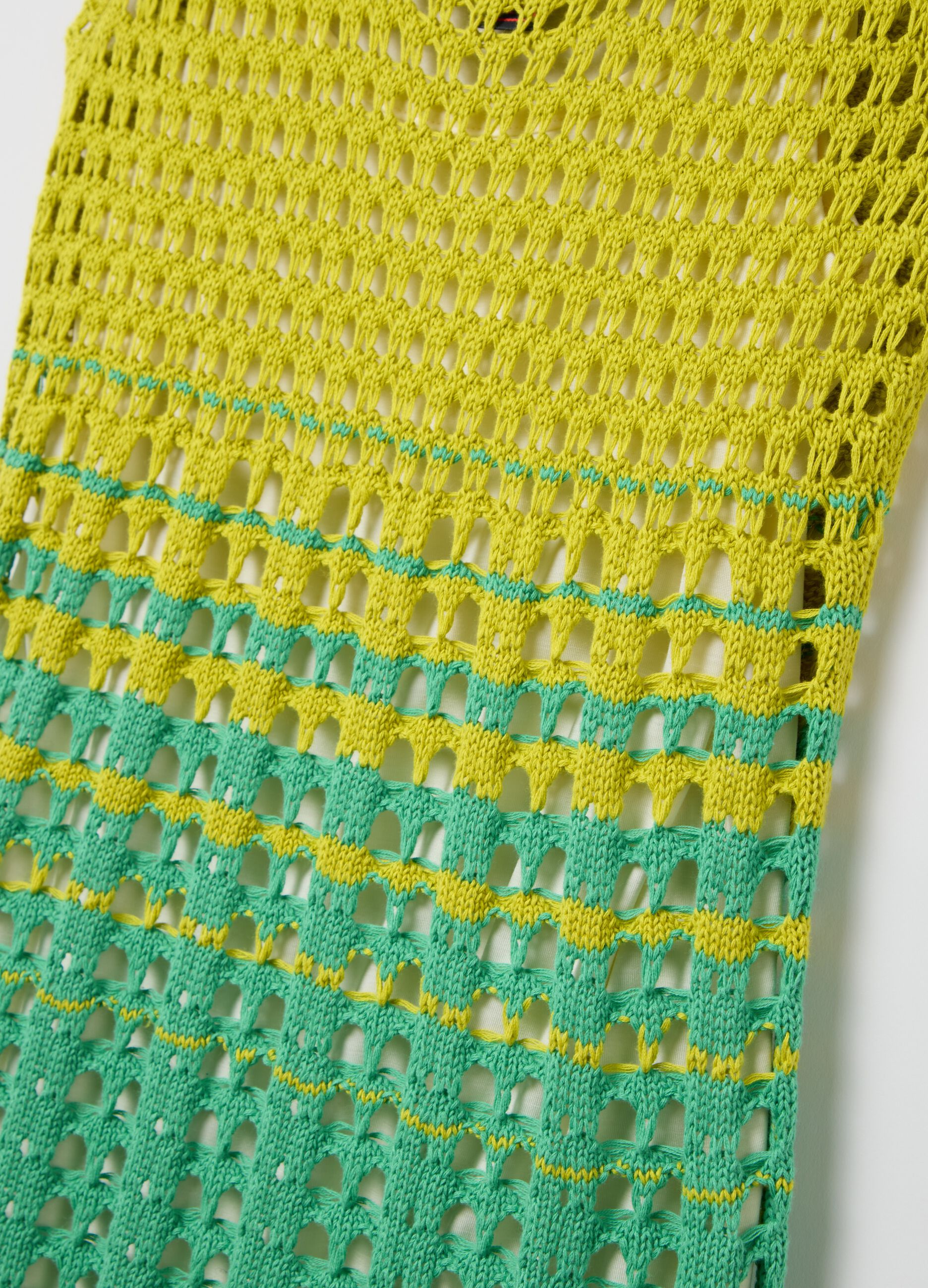 Abito lungo crochet multicolor Verde/Blu