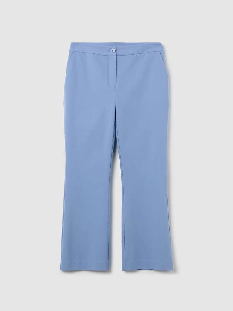 Pantalone flare fit cropped Blu chiaro