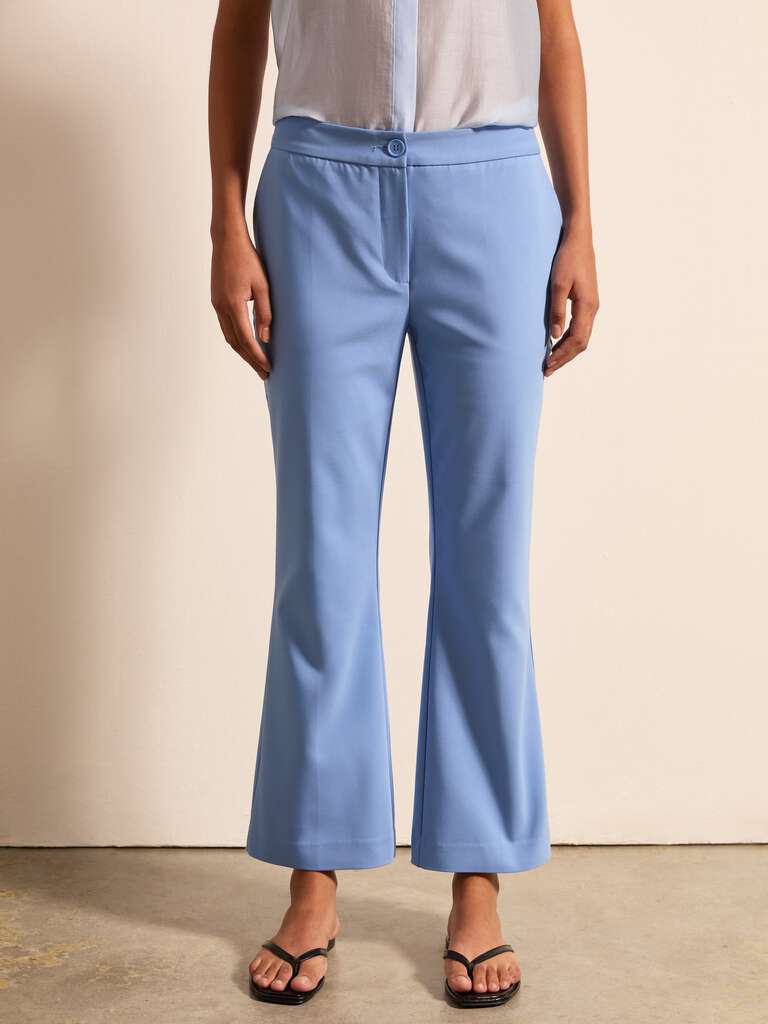 Pantalone flare fit cropped Blu chiaro