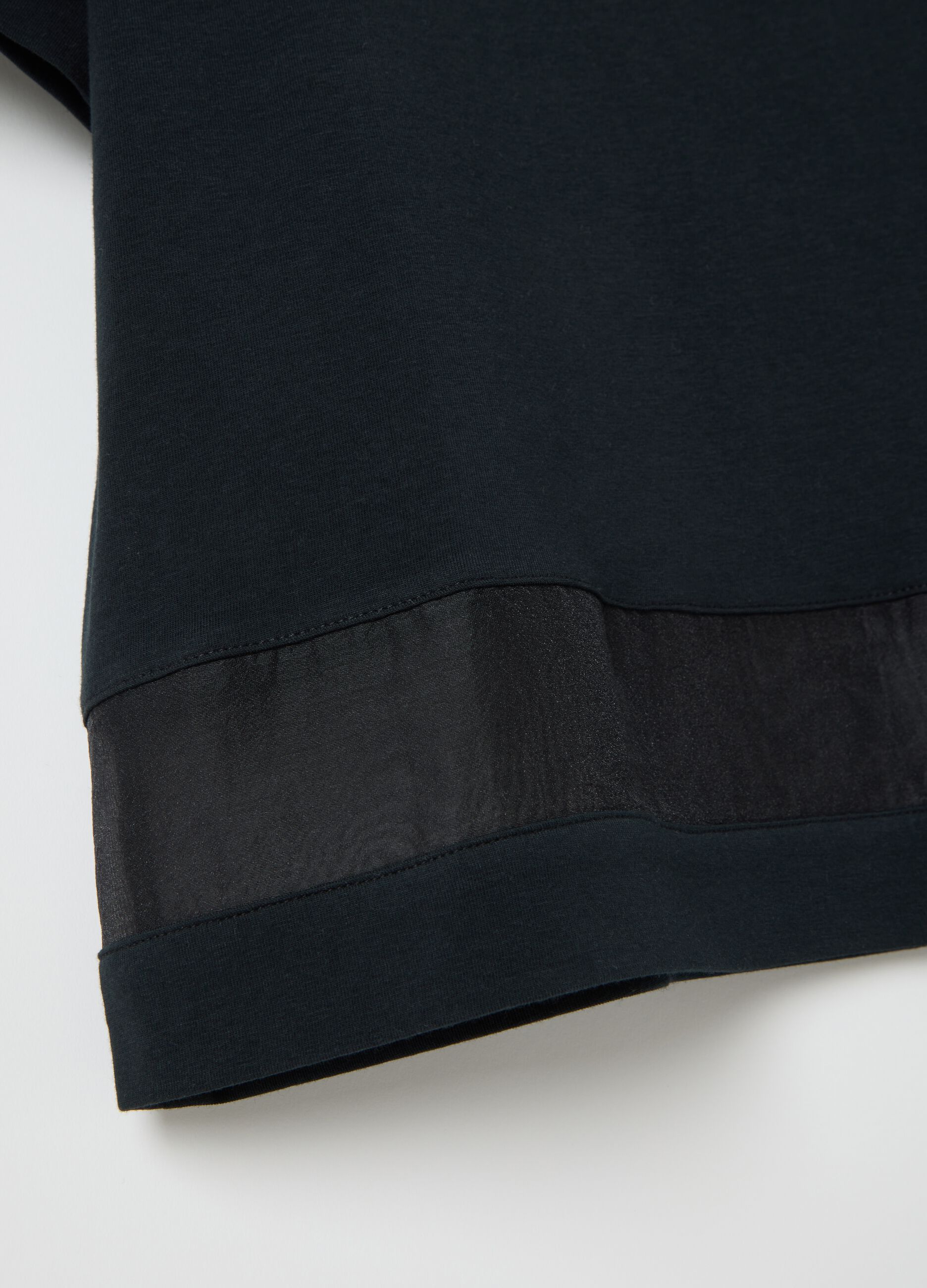 T-shirt con dettagli semi trasparenti Nero
